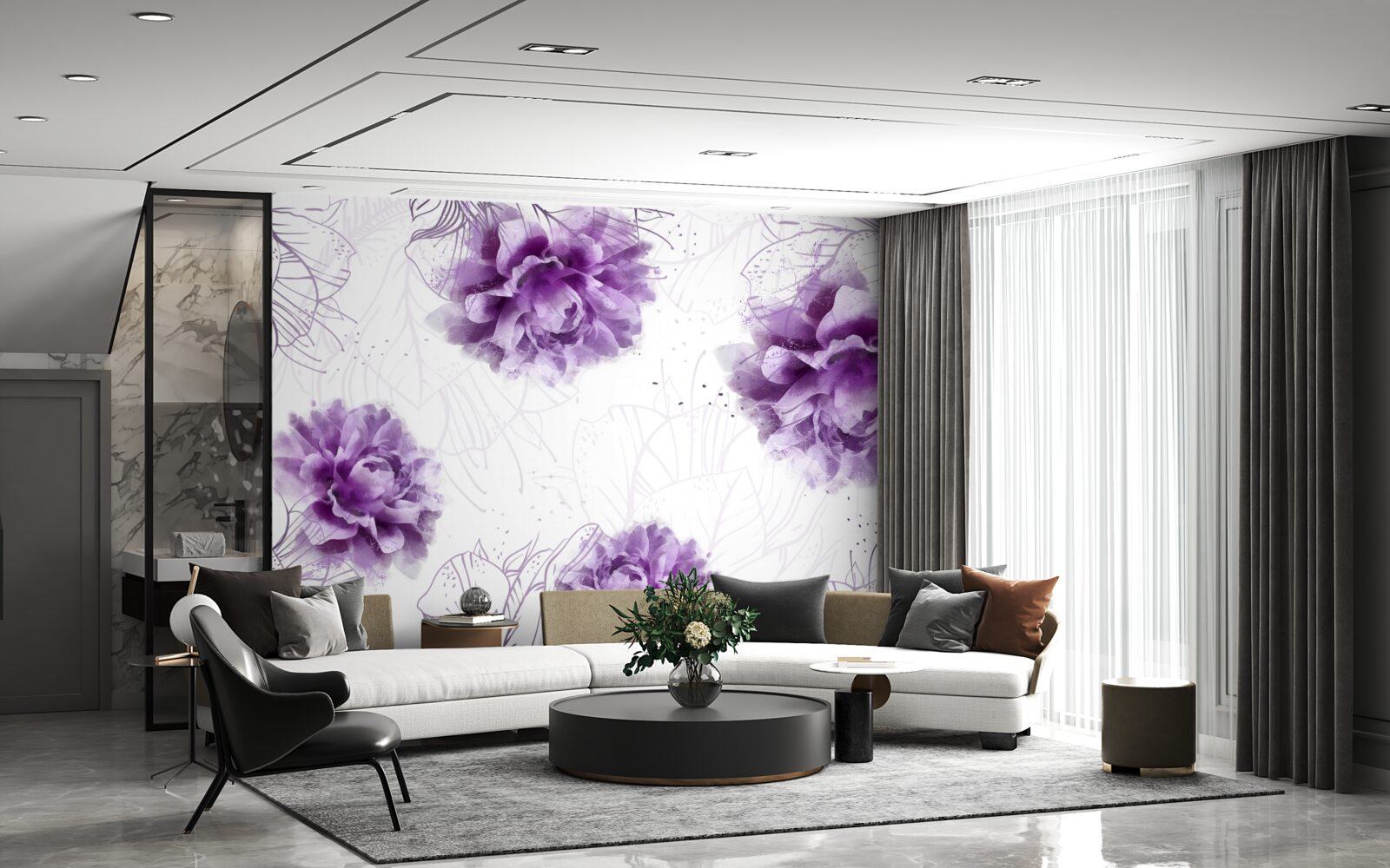 Fototapeta pivonky majú krásny fialový odtieň