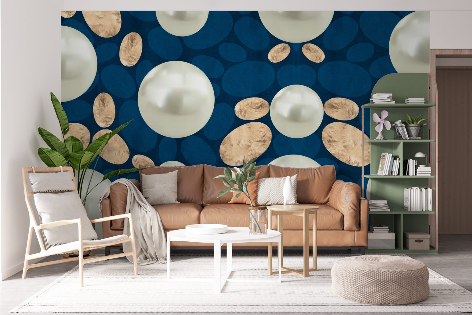 Fototapeta zlaté kryštály a biele perly