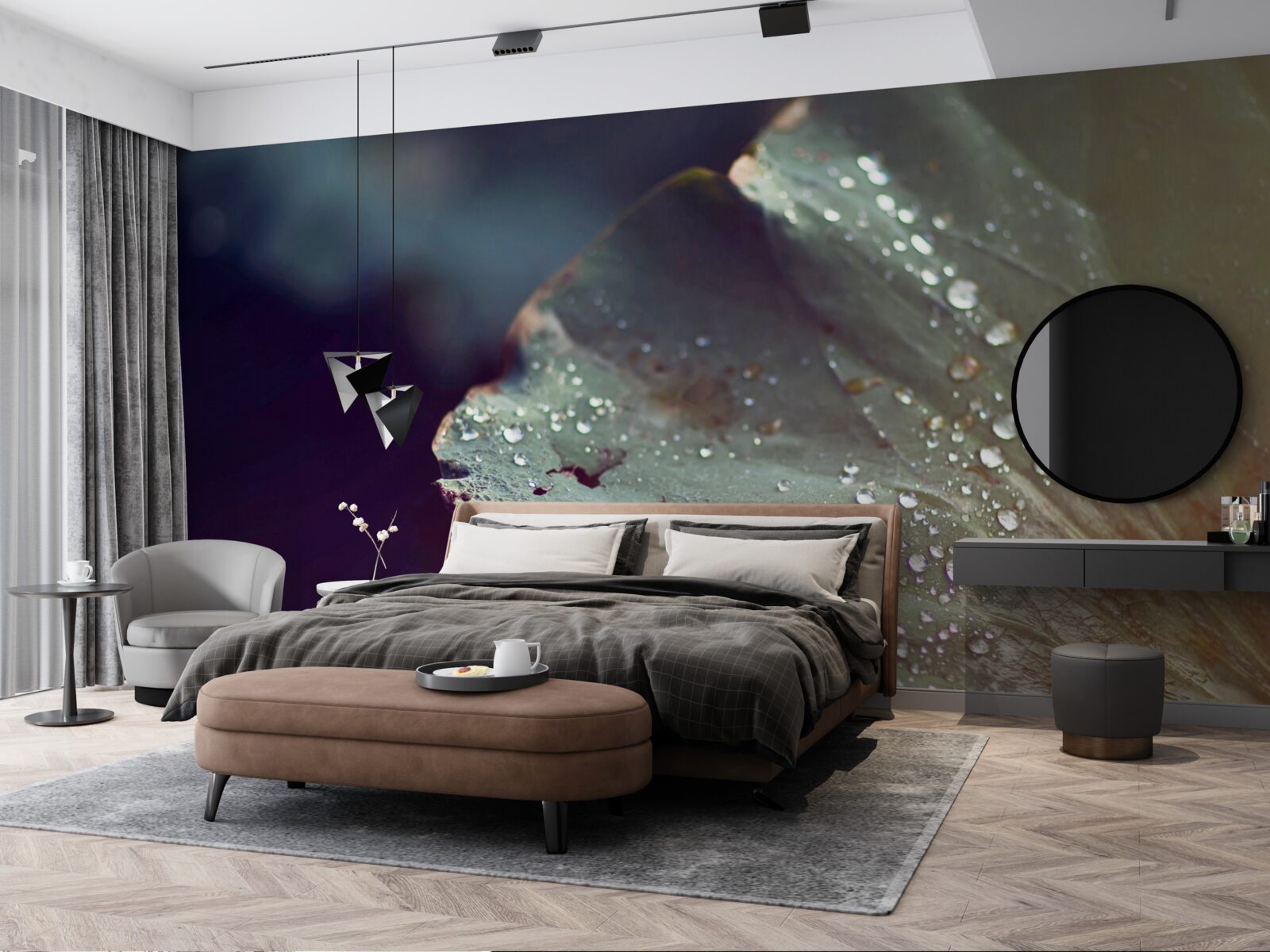 Fototapeta zrnká skorej rosy na liste