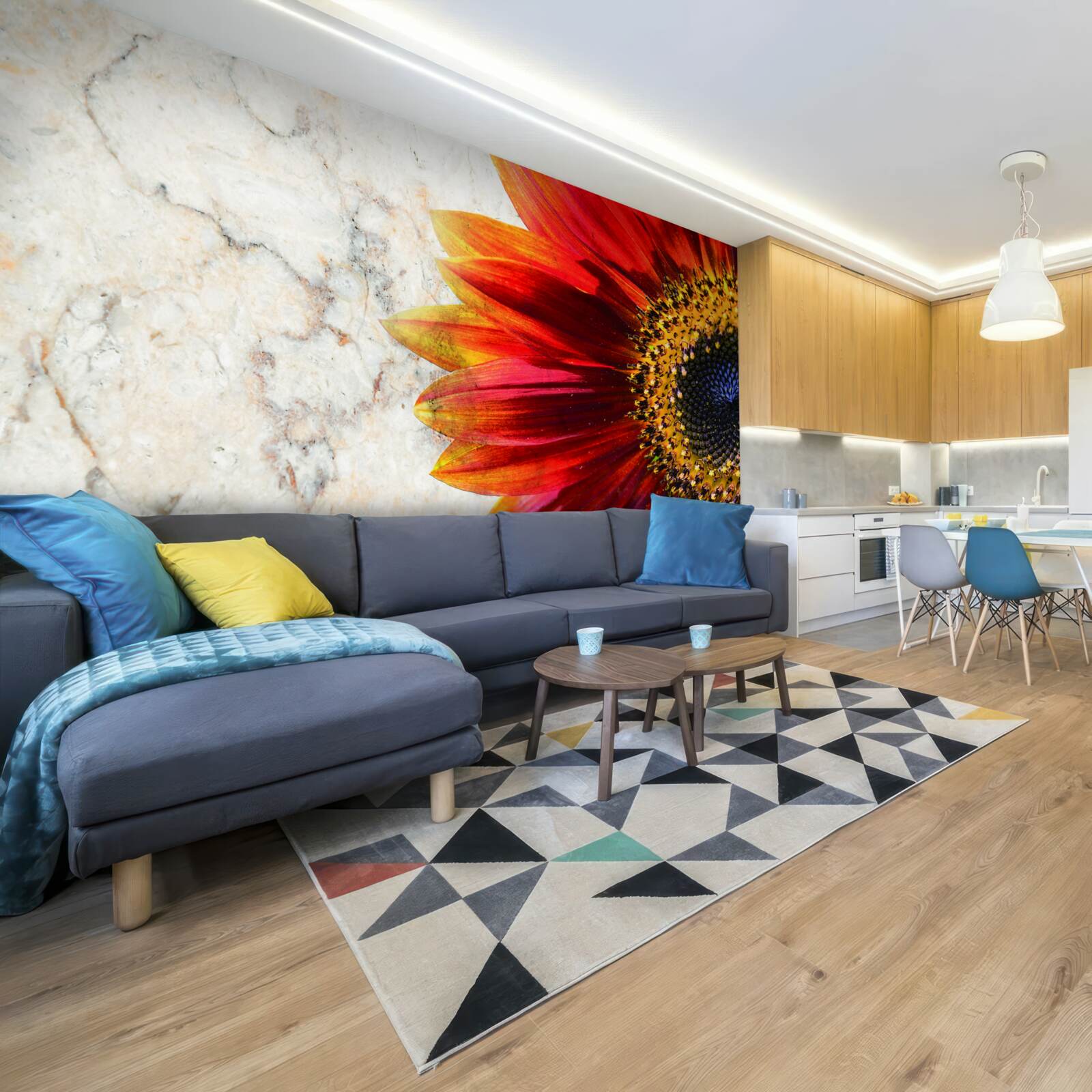 Fototapeta obrovská červeno-oranžová gerbera