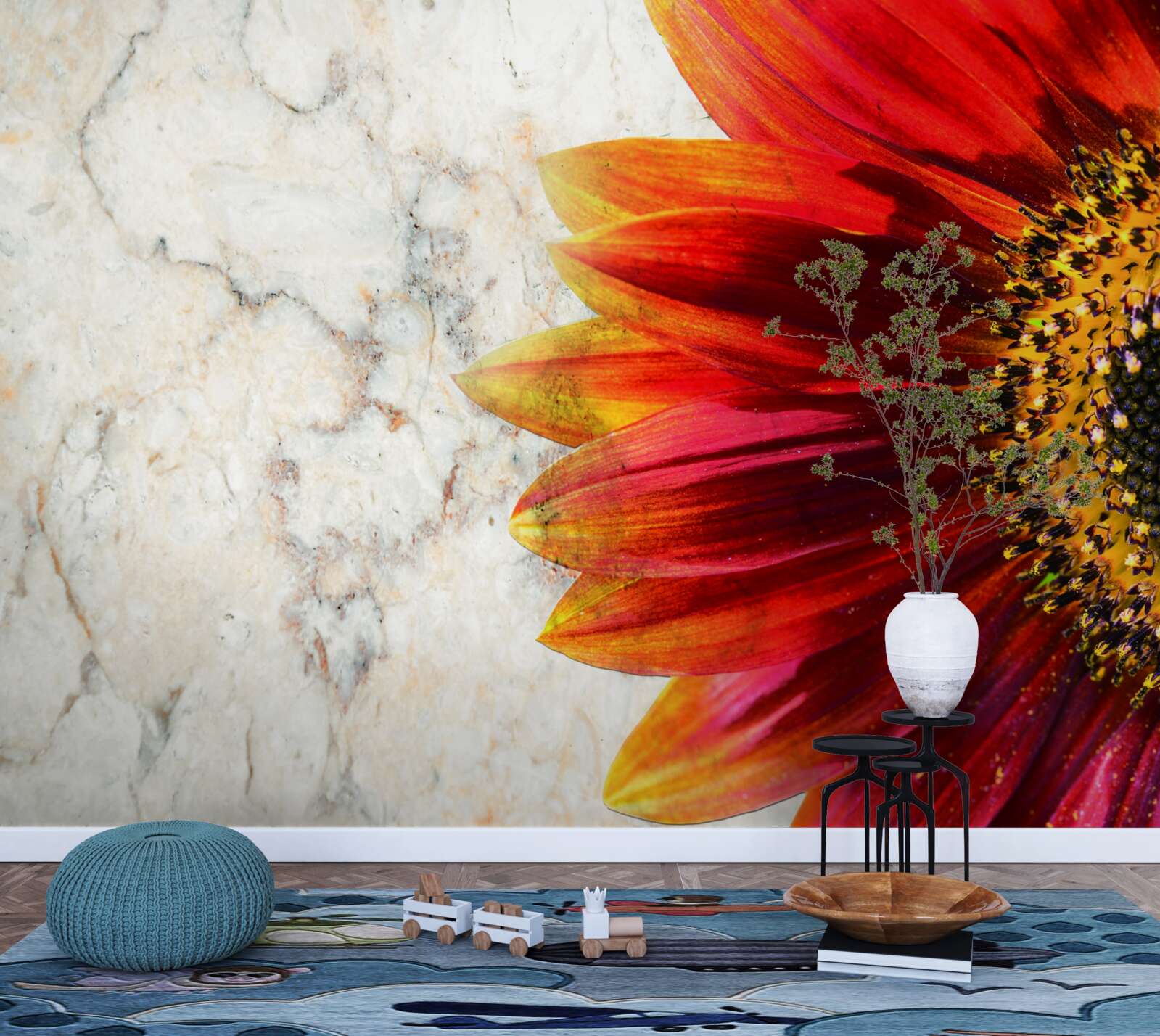 Fototapeta obrovská červeno-oranžová gerbera