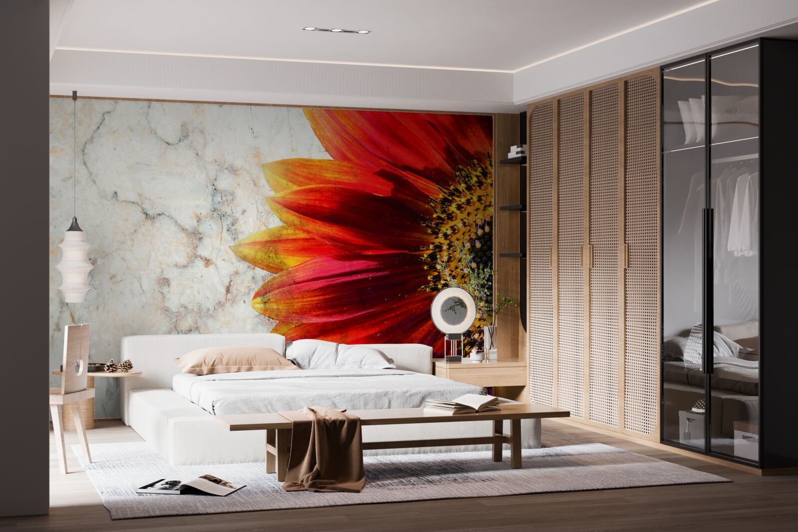 Fototapeta obrovská červeno-oranžová gerbera