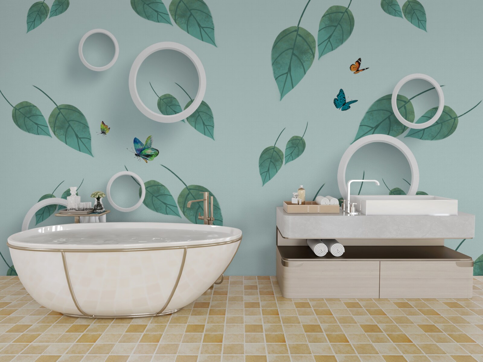 Fototapeta Lepidoptera medzi zelenými listami