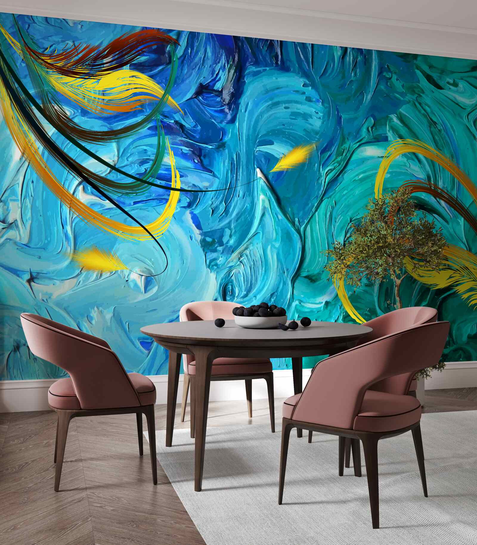 Fototapeta modré kvašové farbivá rôznych odtieňov