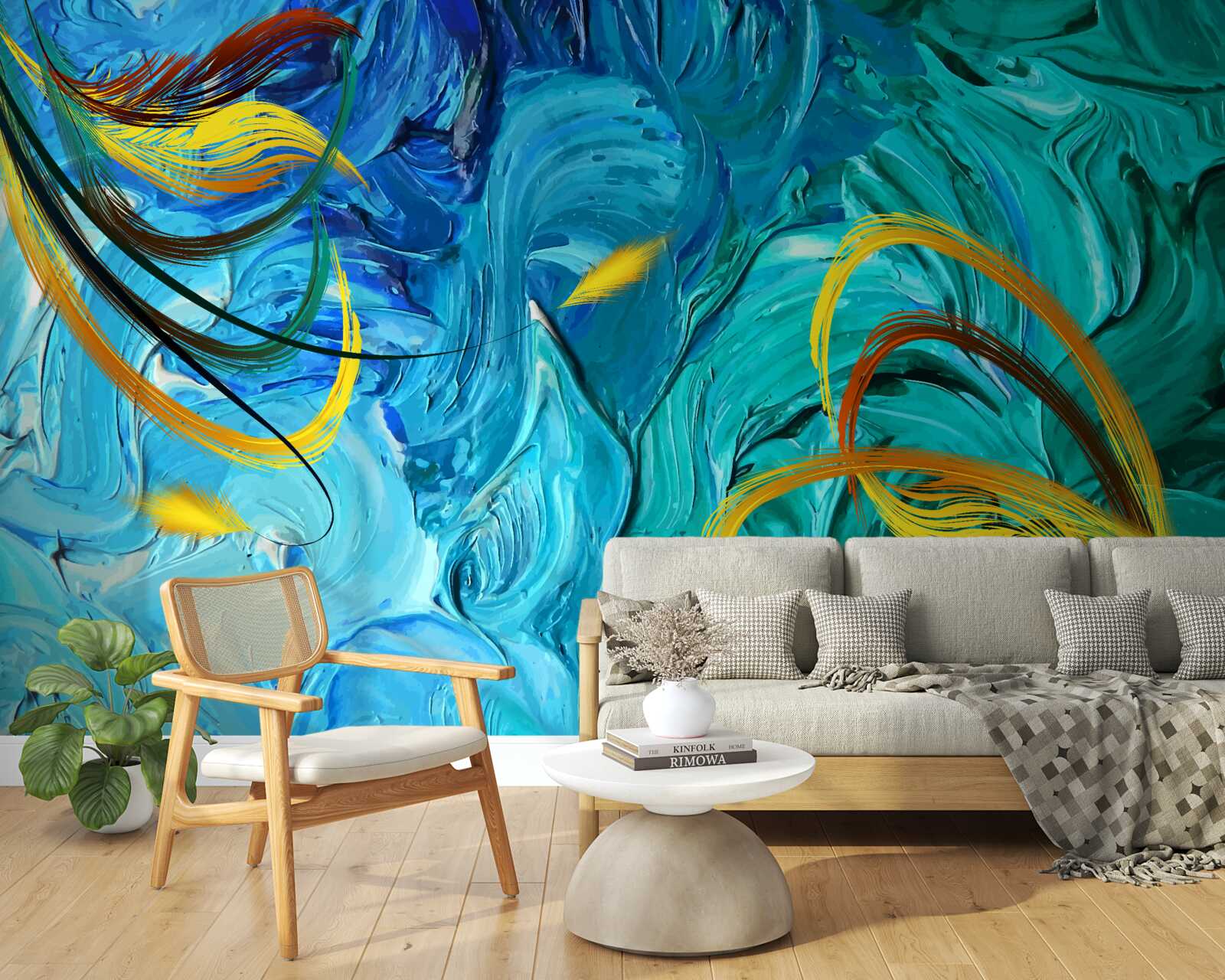 Fototapeta modré kvašové farbivá rôznych odtieňov