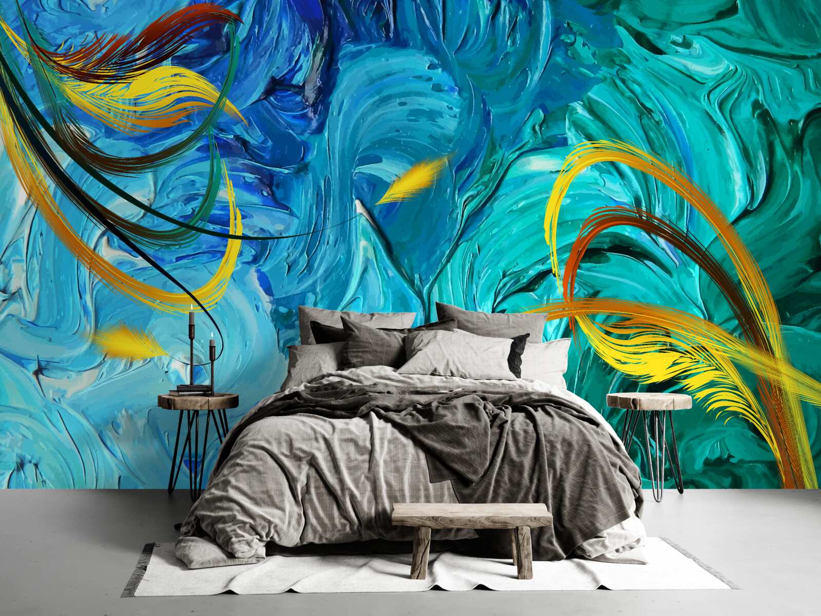 Fototapeta modré kvašové farbivá rôznych odtieňov