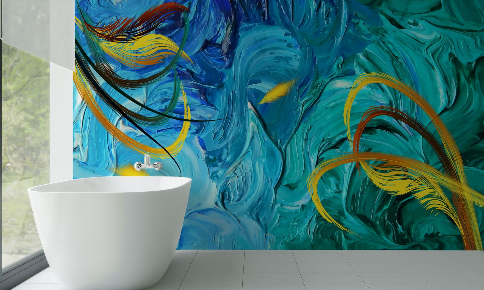 Fototapeta modré kvašové farbivá rôznych odtieňov