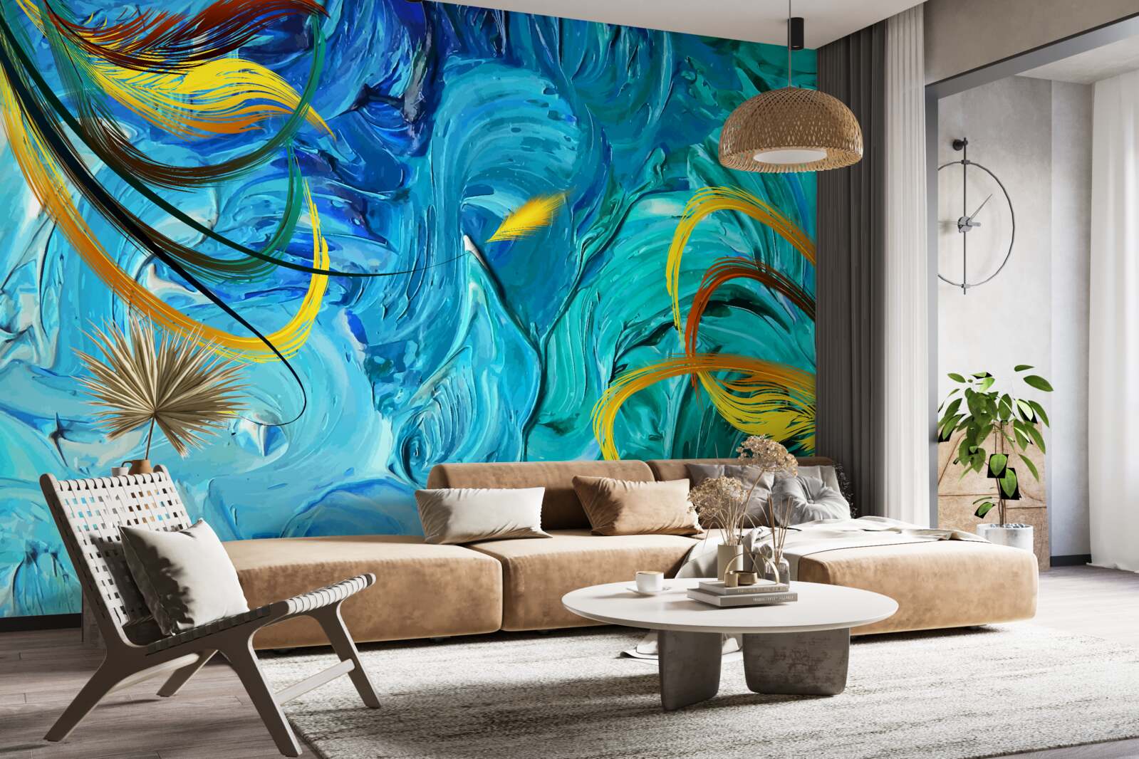 Fototapeta modré kvašové farbivá rôznych odtieňov