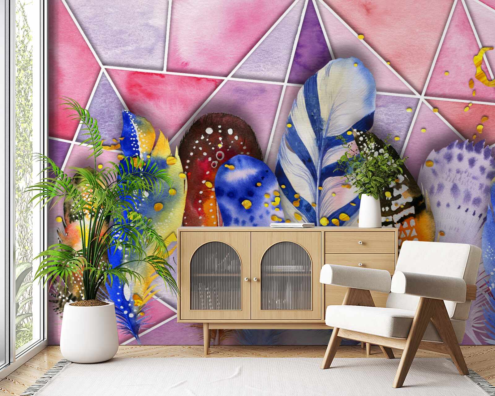 Fototapeta farebné pierka v rôznych odtieňoch