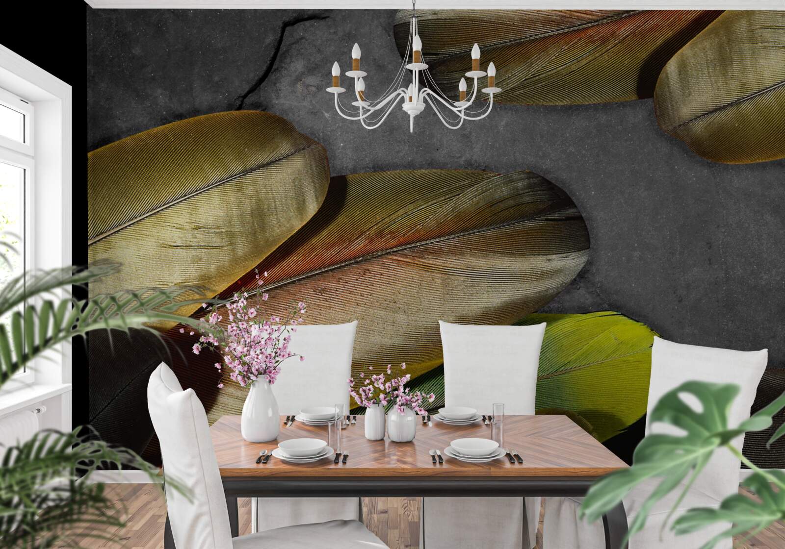 Fototapeta zlaté perie sa leskne na sivom pozadí