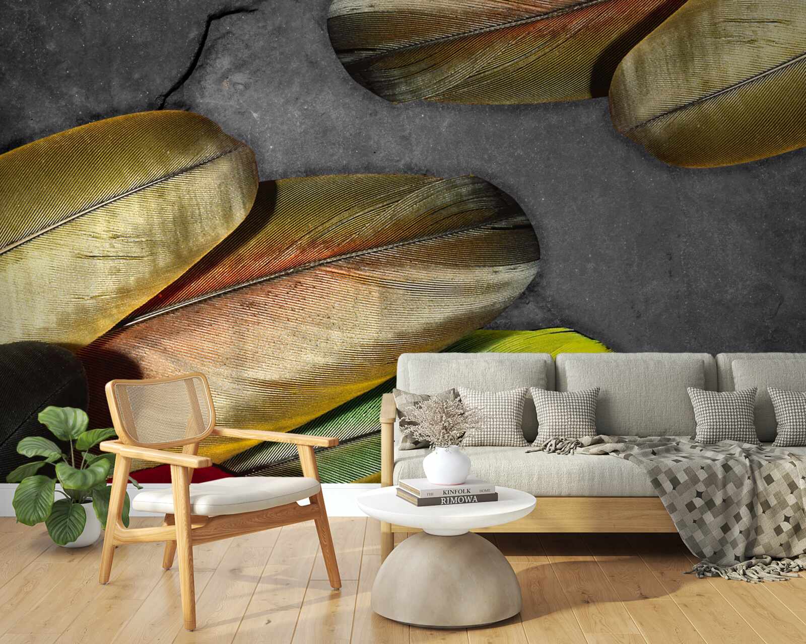 Fototapeta zlaté perie sa leskne na sivom pozadí