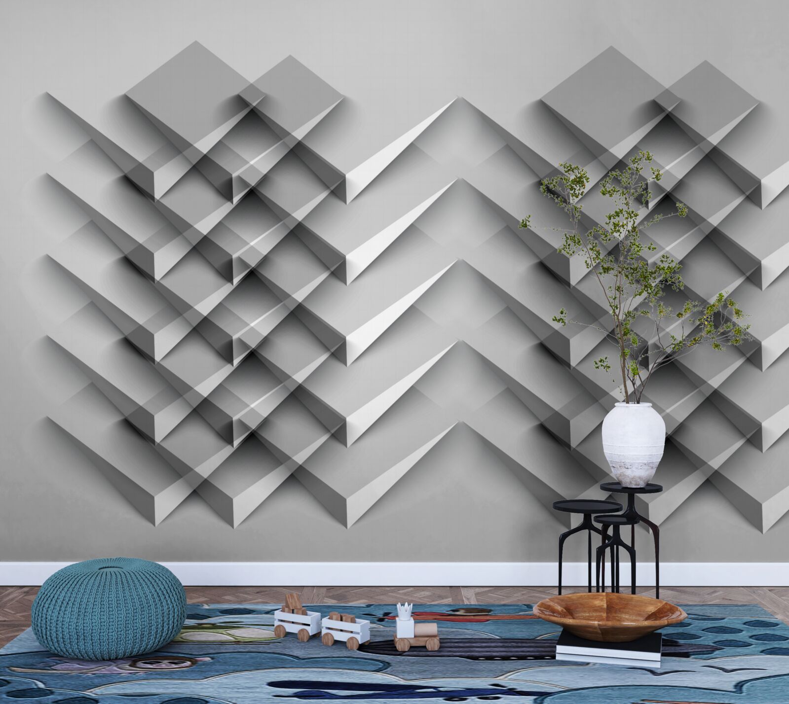 Fototapeta hromada 3D trojuholníkov