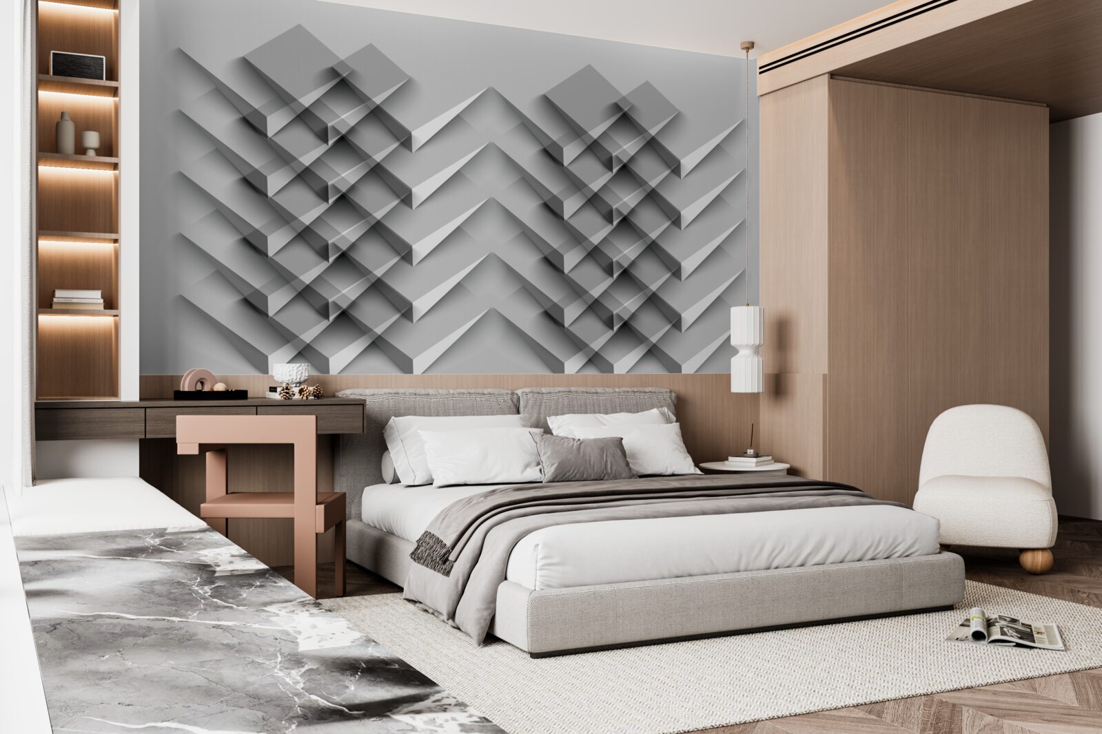 Fototapeta hromada 3D trojuholníkov