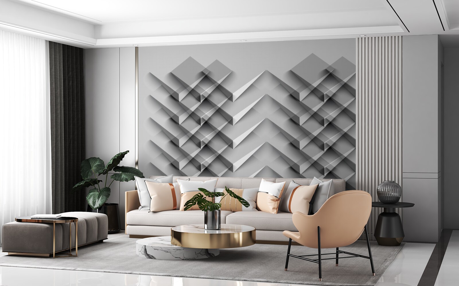 Fototapeta hromada 3D trojuholníkov