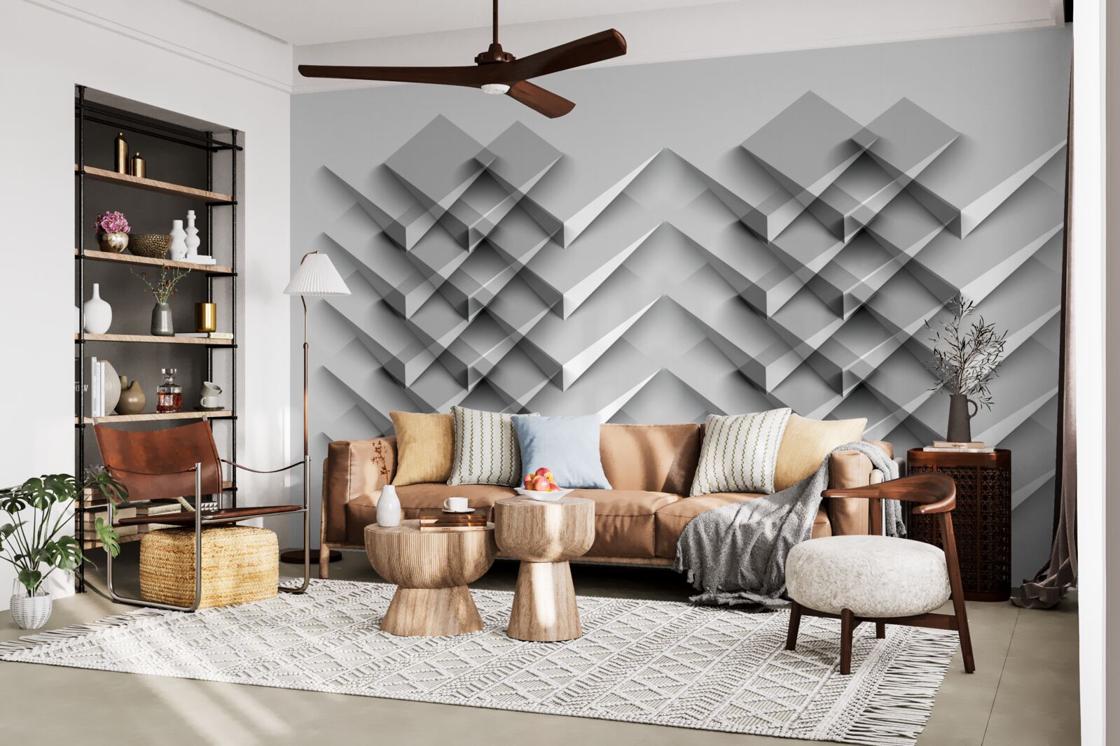 Fototapeta hromada 3D trojuholníkov