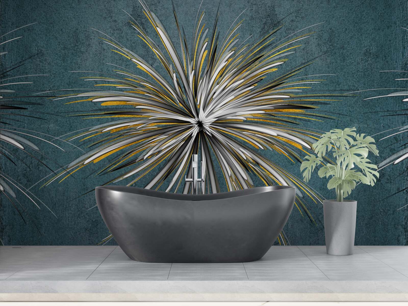 Fototapeta vetva s chmýří na modrom pozadí