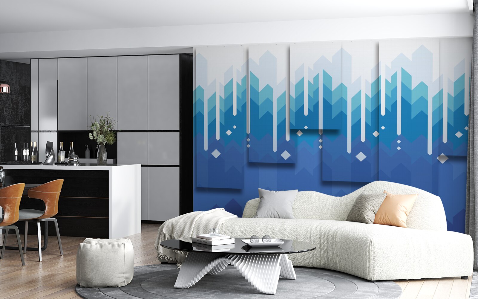 Fototapeta kaskádovité hory vynikajú svojou chladnou majestátnosťou