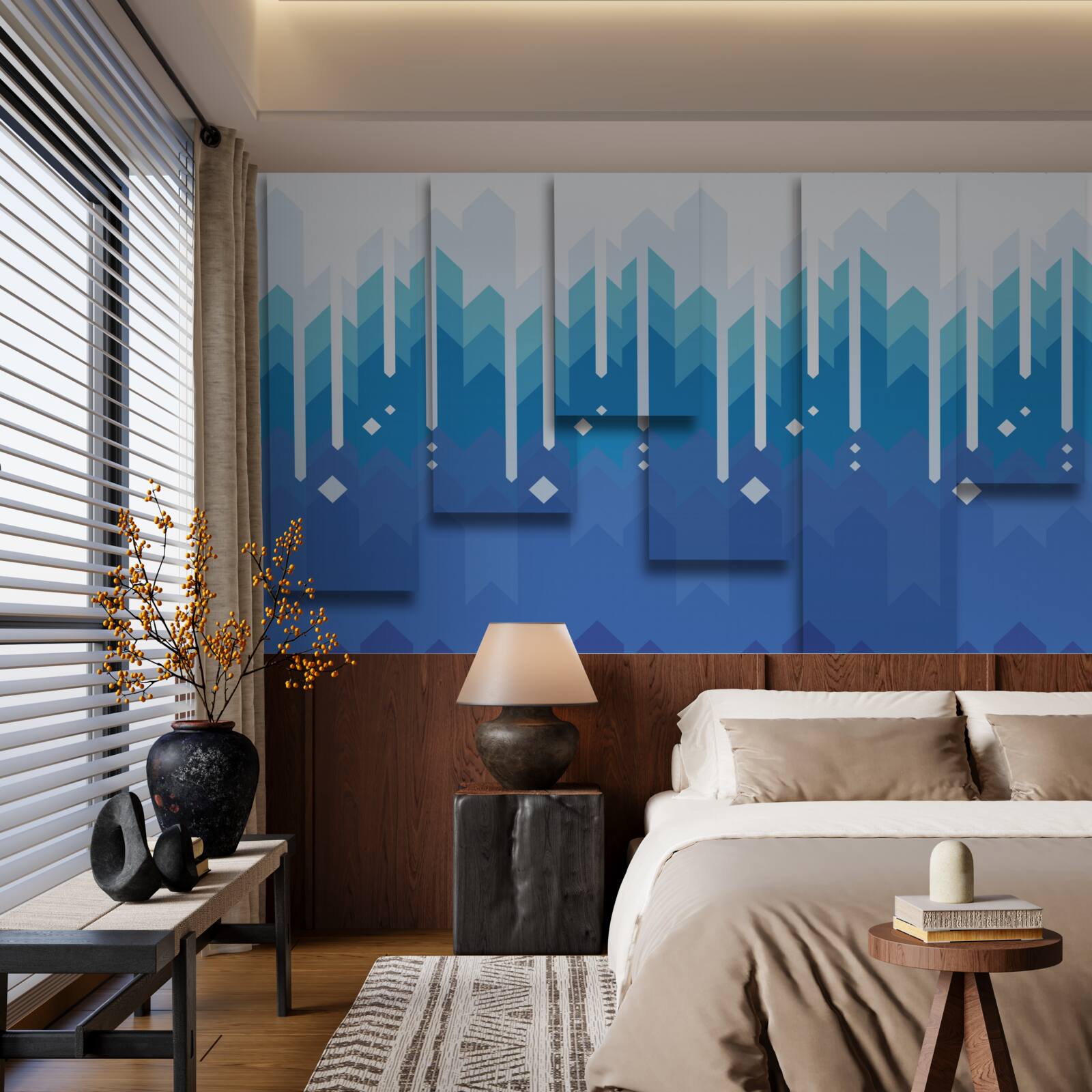 Fototapeta kaskádovité hory vynikajú svojou chladnou majestátnosťou