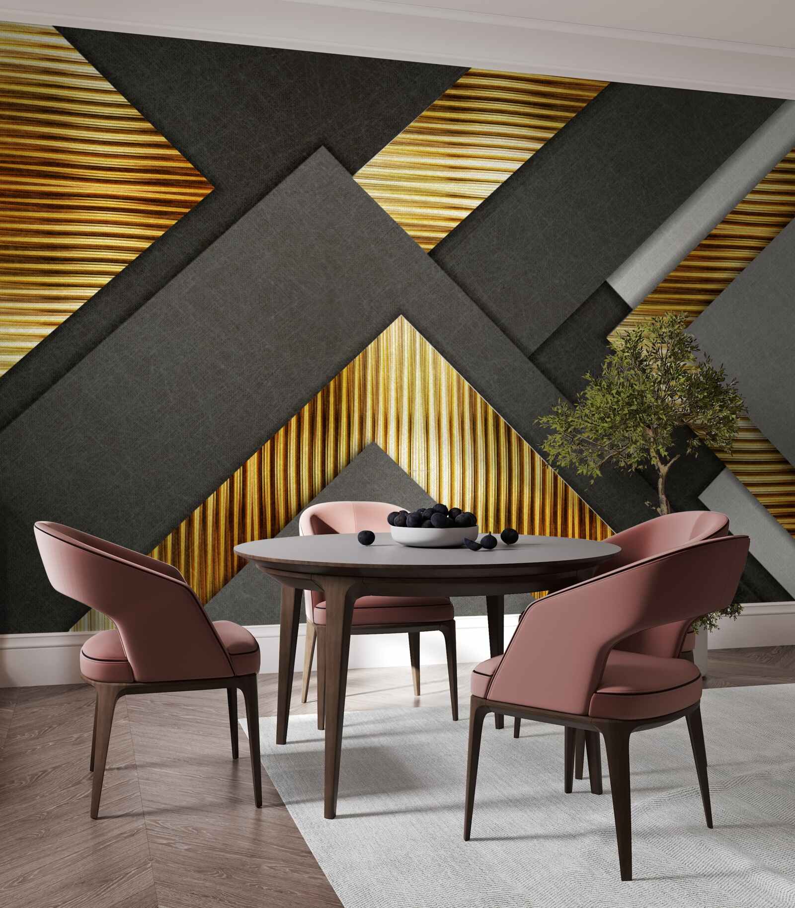 Fototapeta obdĺžniky sú čierne so zlatými čiarami