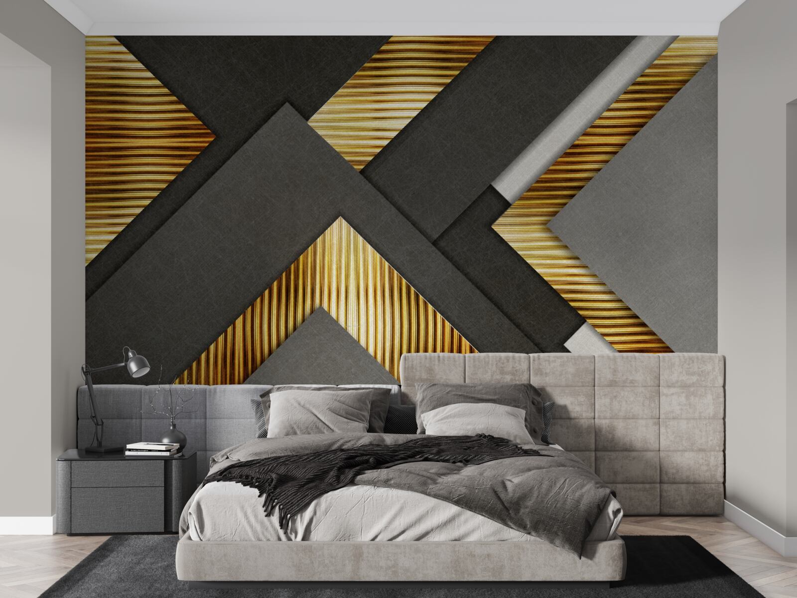 Fototapeta obdĺžniky sú čierne so zlatými čiarami