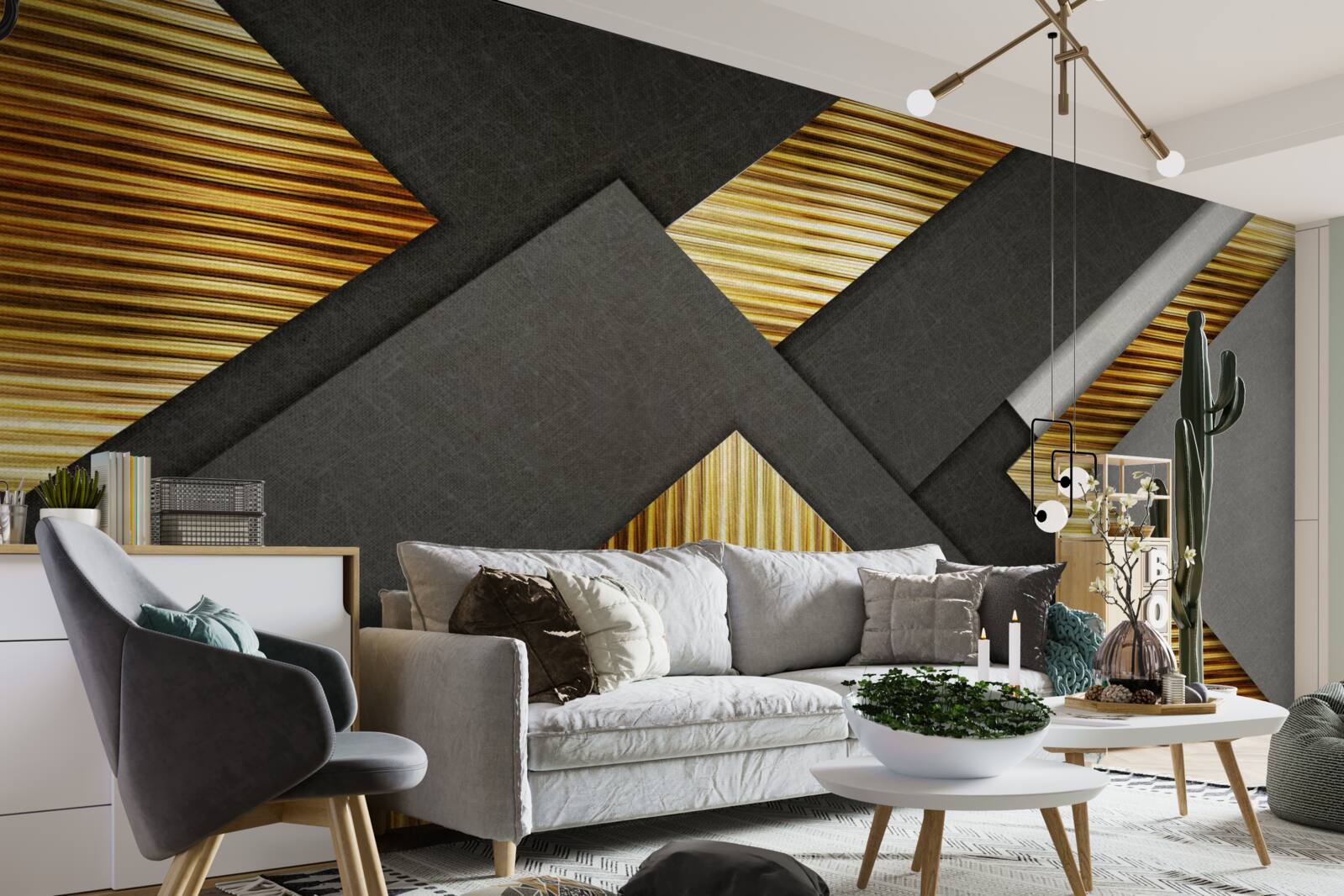 Fototapeta obdĺžniky sú čierne so zlatými čiarami