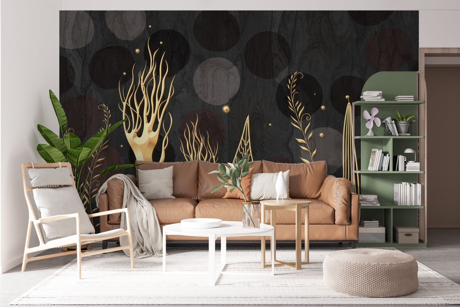 Fototapeta nočný čas medzi listnatými stromami