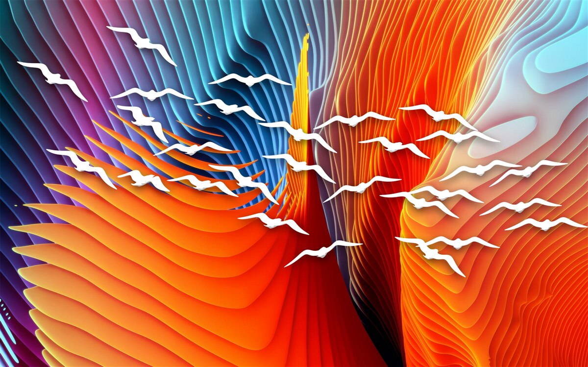 Fototapeta abstraktné vtáky medzi dunami