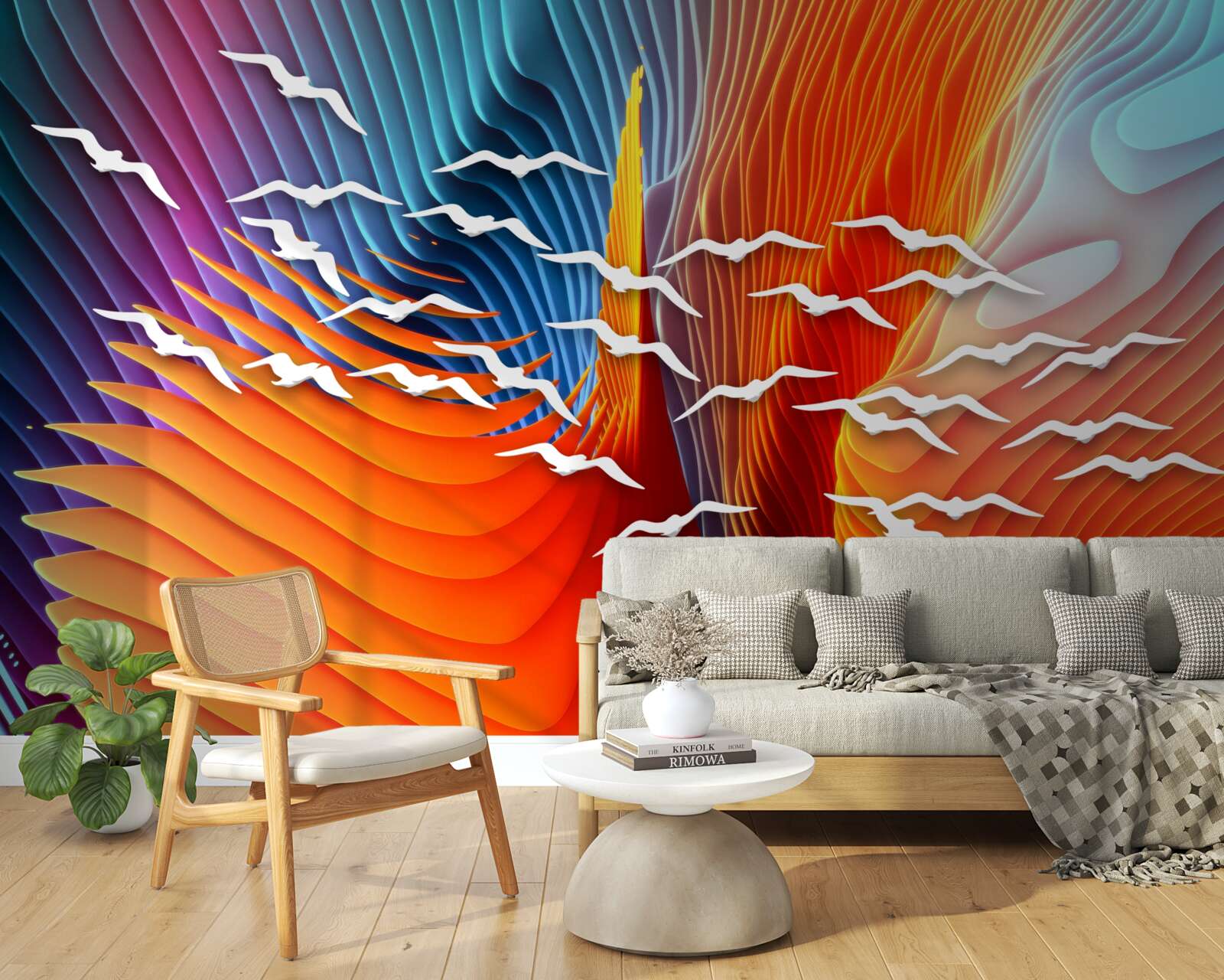 Fototapeta abstraktné vtáky medzi dunami