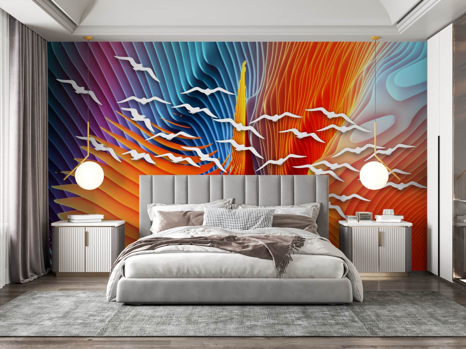 Fototapeta abstraktné vtáky medzi dunami