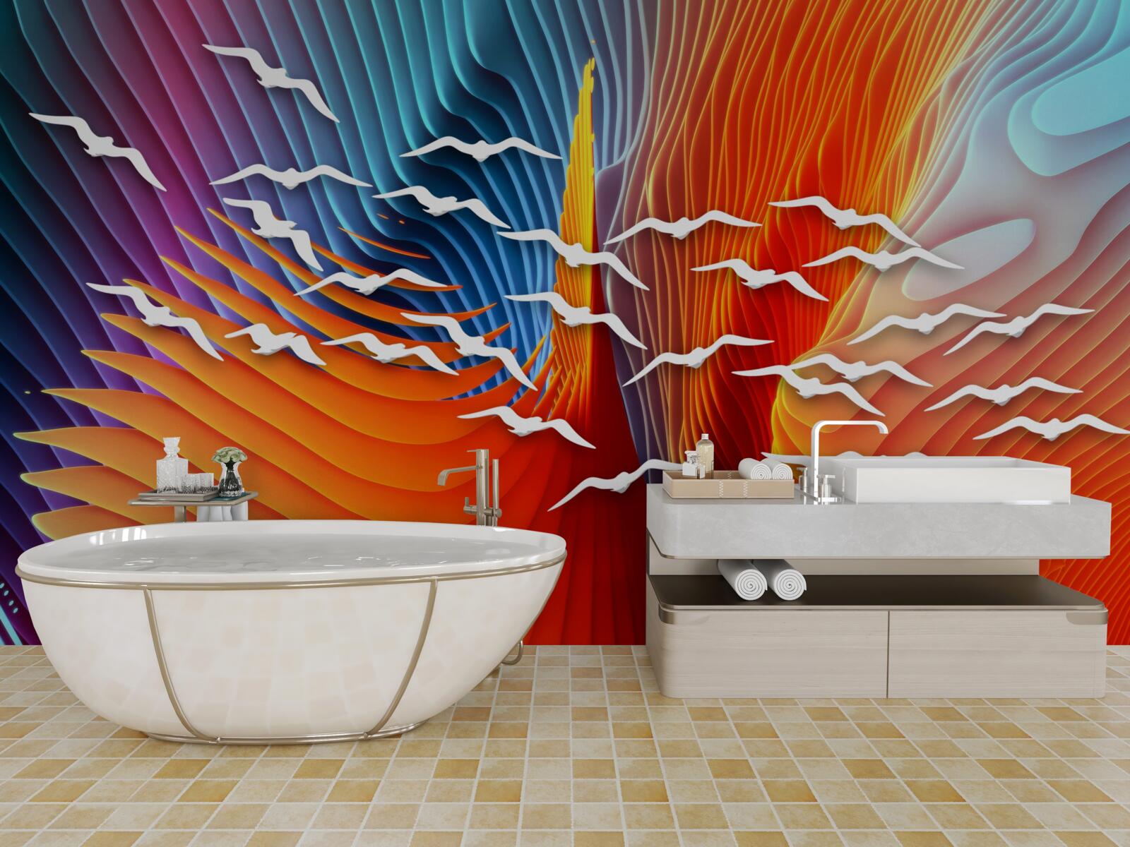 Fototapeta abstraktné vtáky medzi dunami