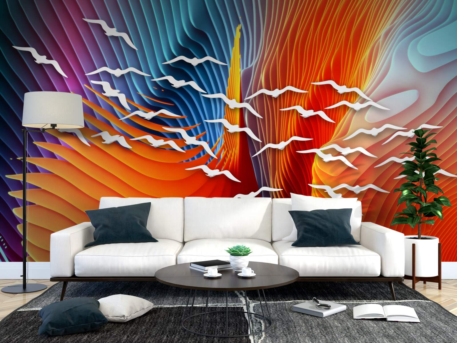 Fototapeta abstraktné vtáky medzi dunami