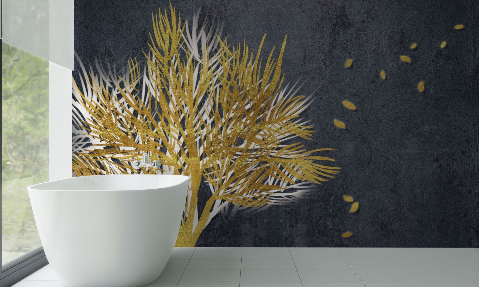 Fototapeta vtáky stúpajú do neba zo zamrznutého lesa