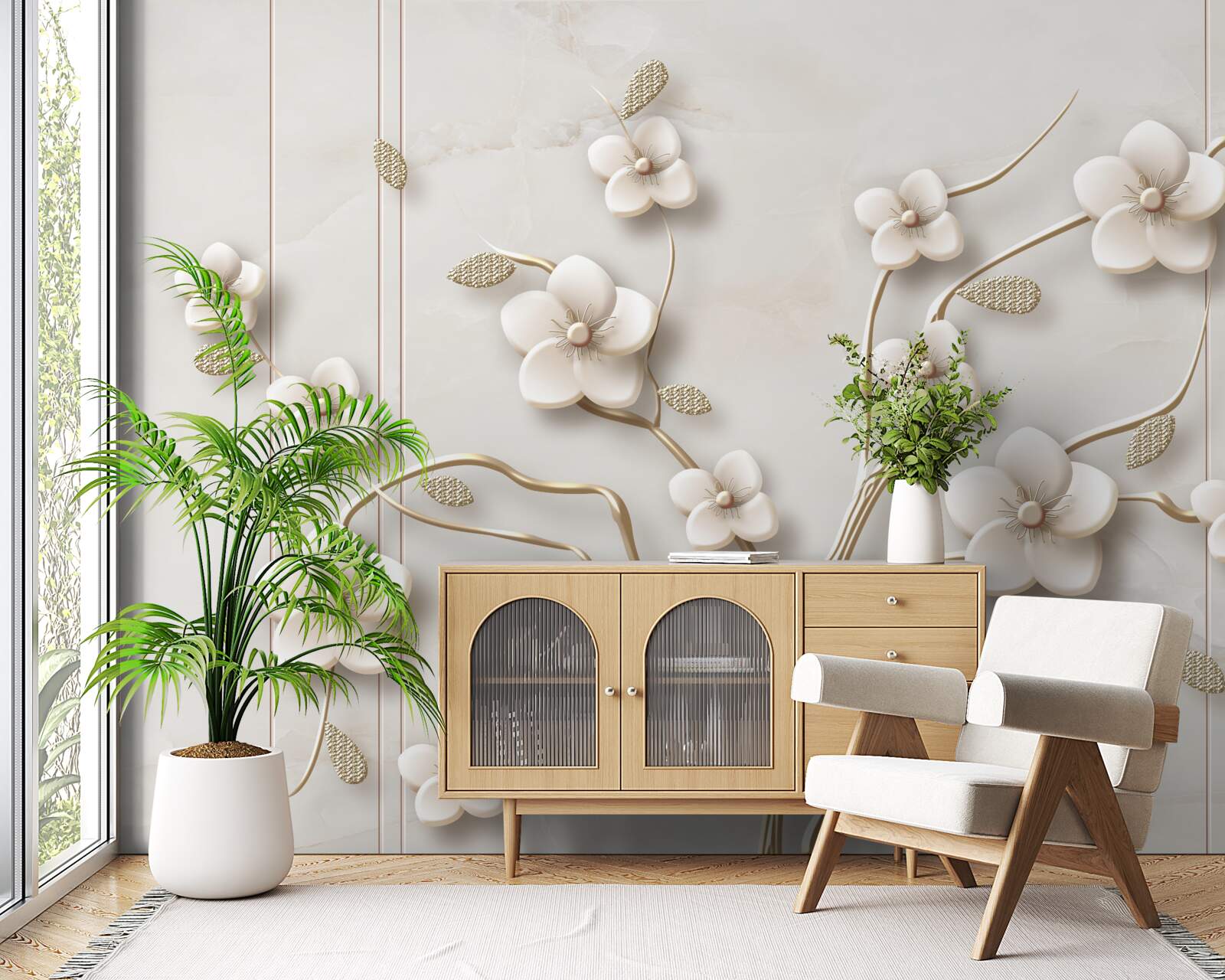 Fototapeta bielo kvitnúci strom