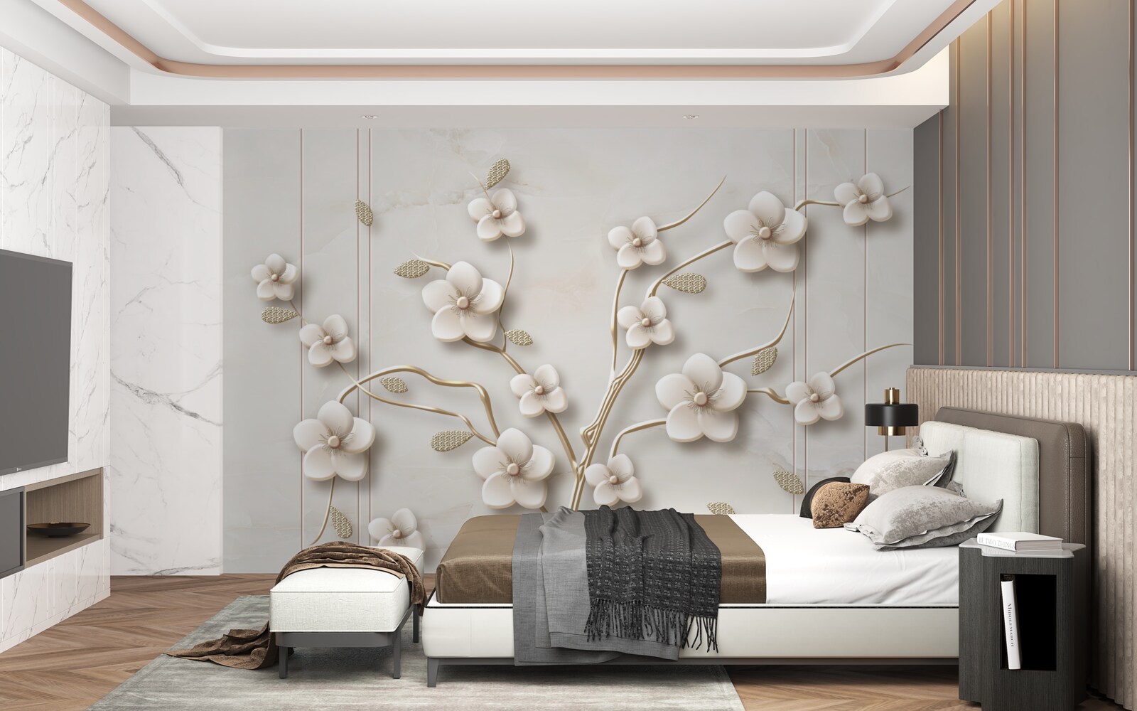 Fototapeta bielo kvitnúci strom