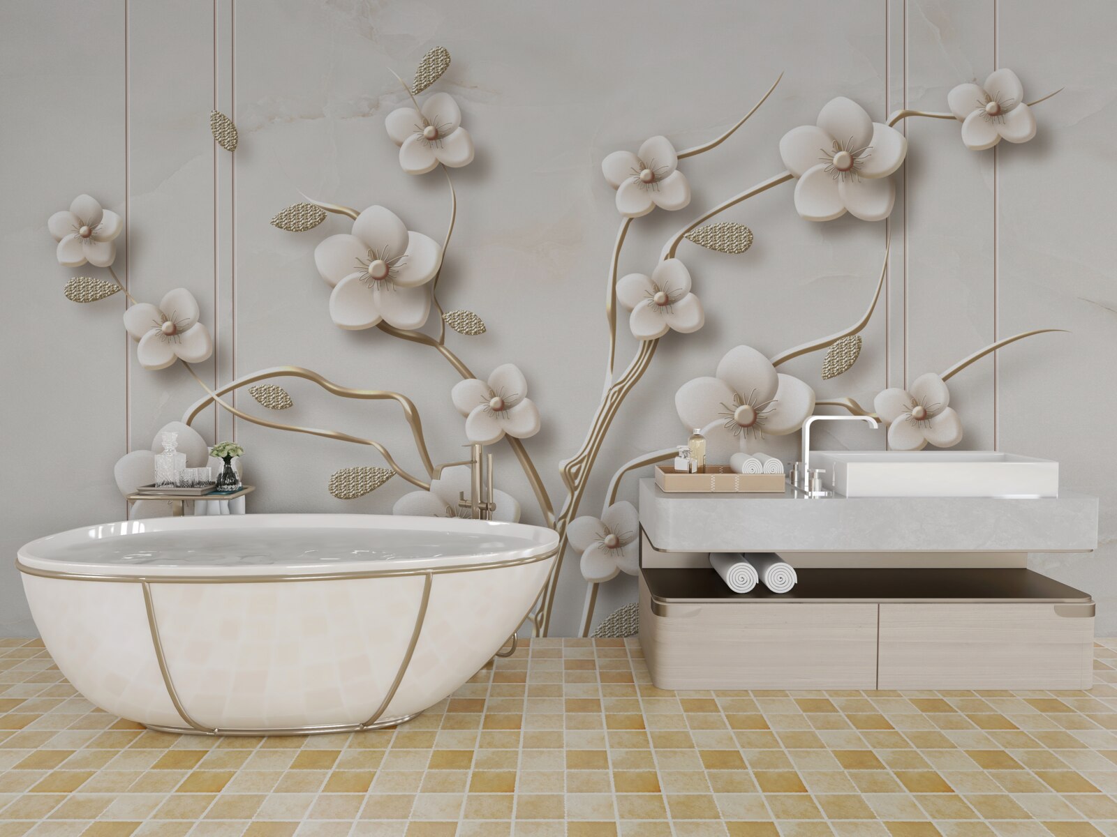 Fototapeta bielo kvitnúci strom