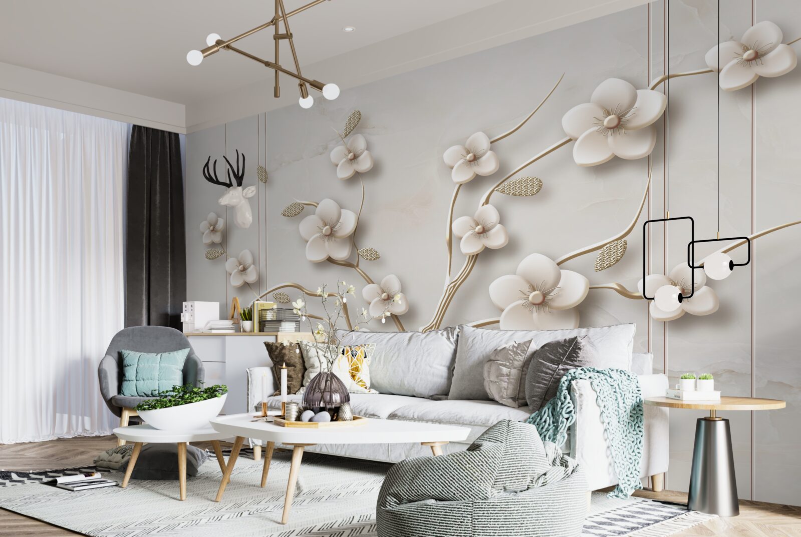 Fototapeta bielo kvitnúci strom