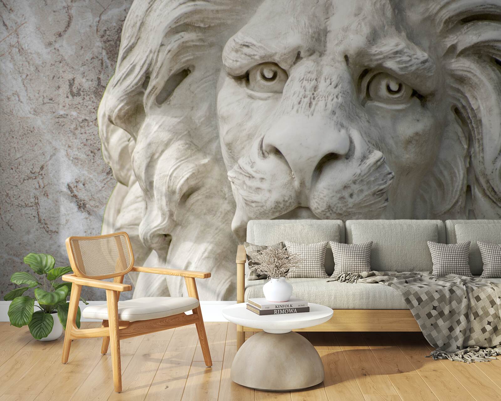 Fototapeta levia hlava v basreliéfe