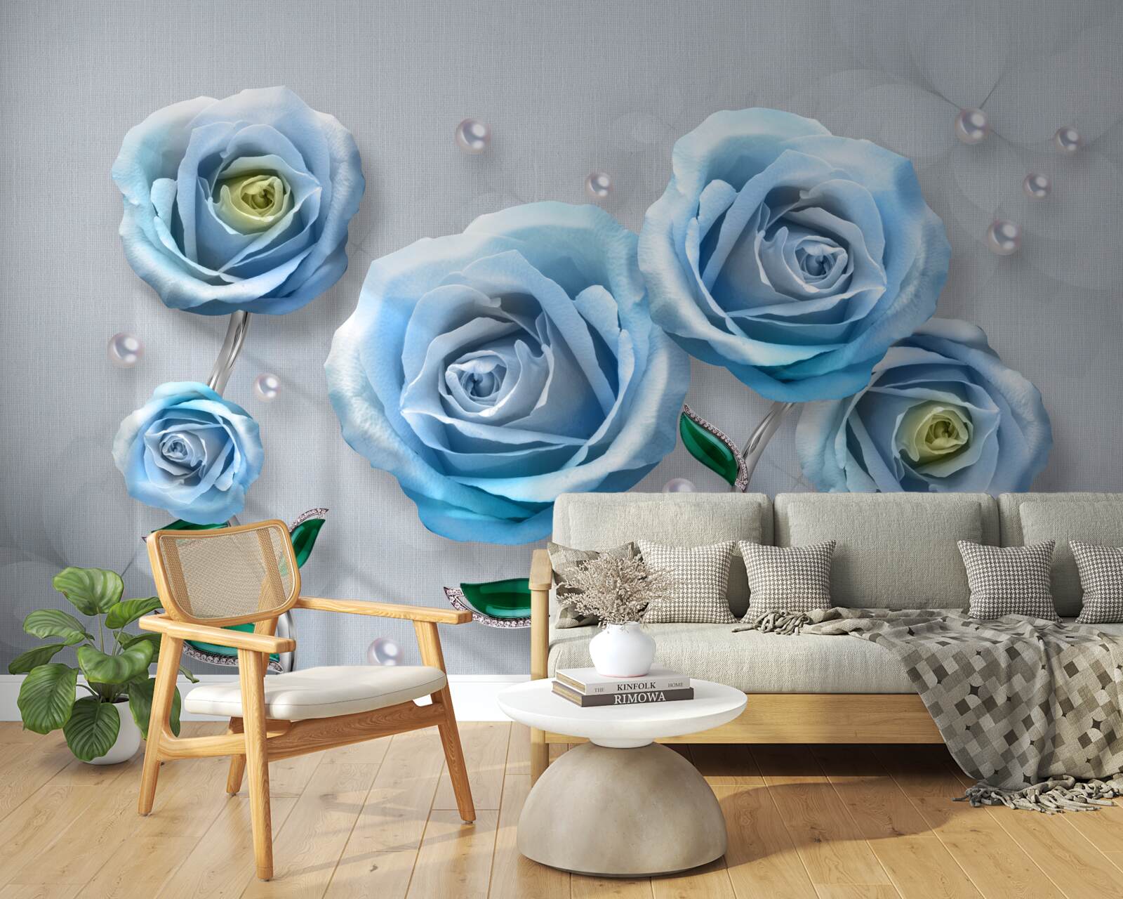 Fototapeta sada modrých ruží