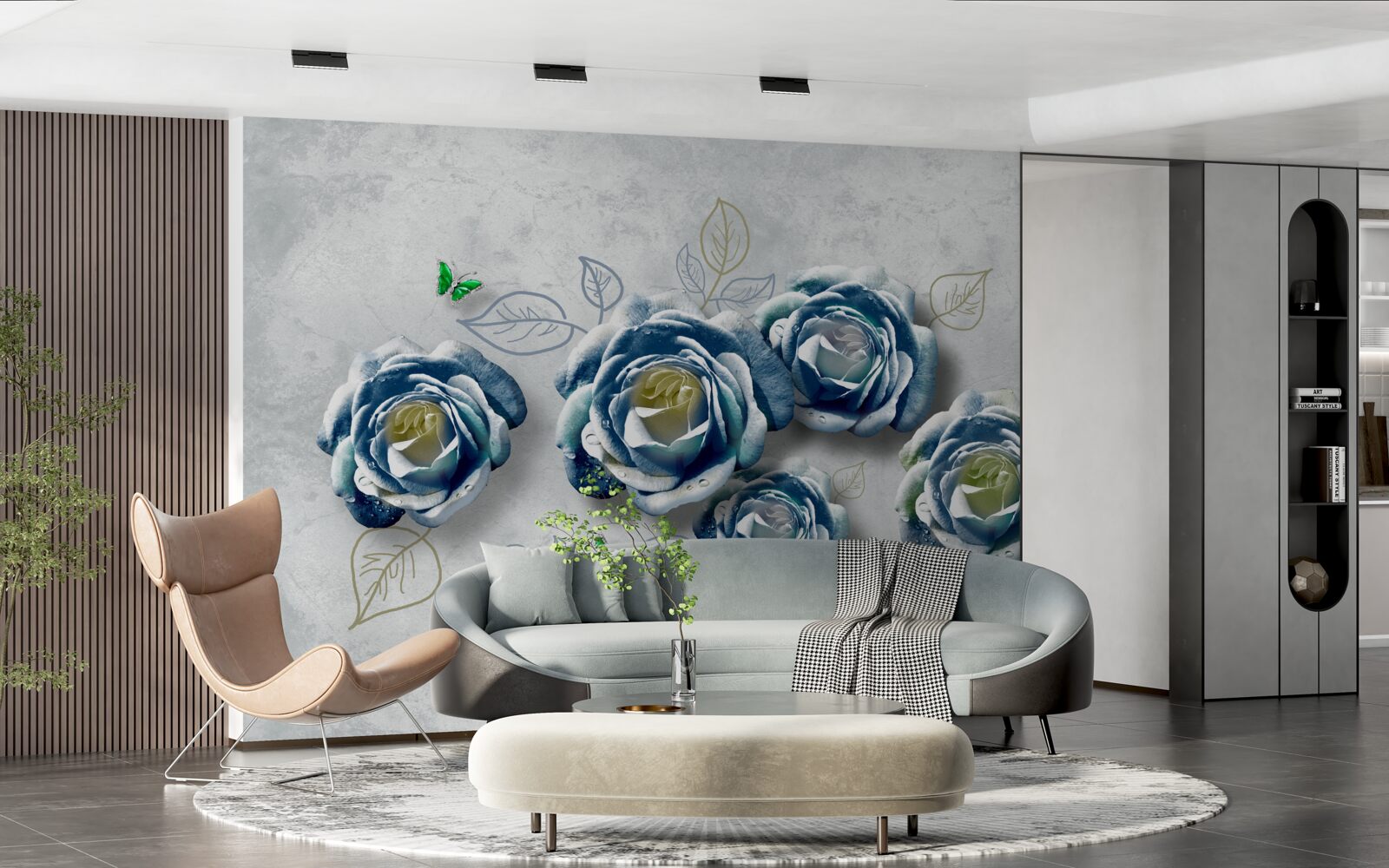 Fototapeta ruže s nezvyčajnou modro-bielou farbou