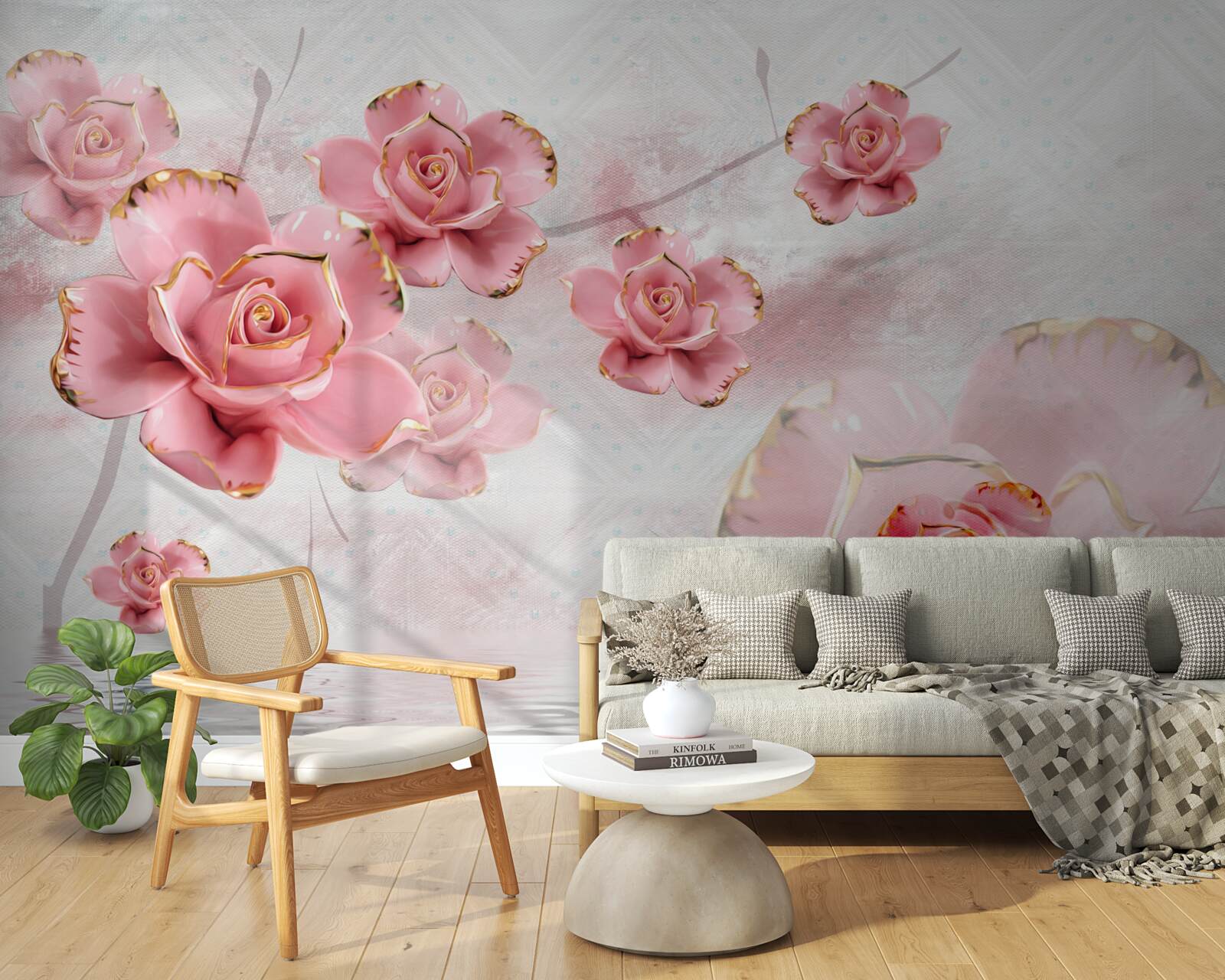 Fototapeta ruže s okrajmi z ružového zlata