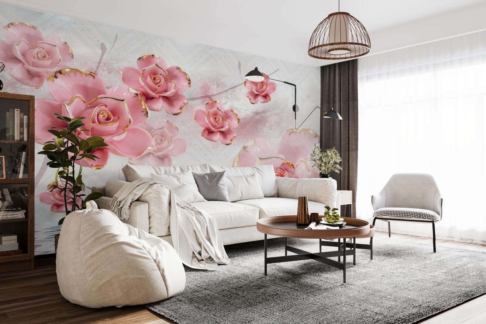 Fototapeta ruže s okrajmi z ružového zlata