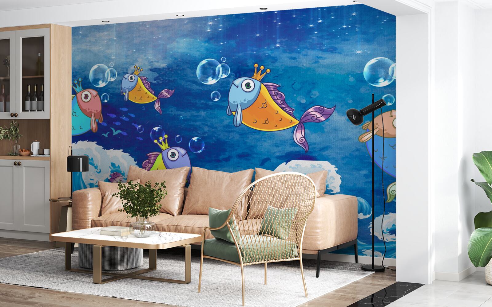 Fototapeta animované ryby s kráľovskými diadémami