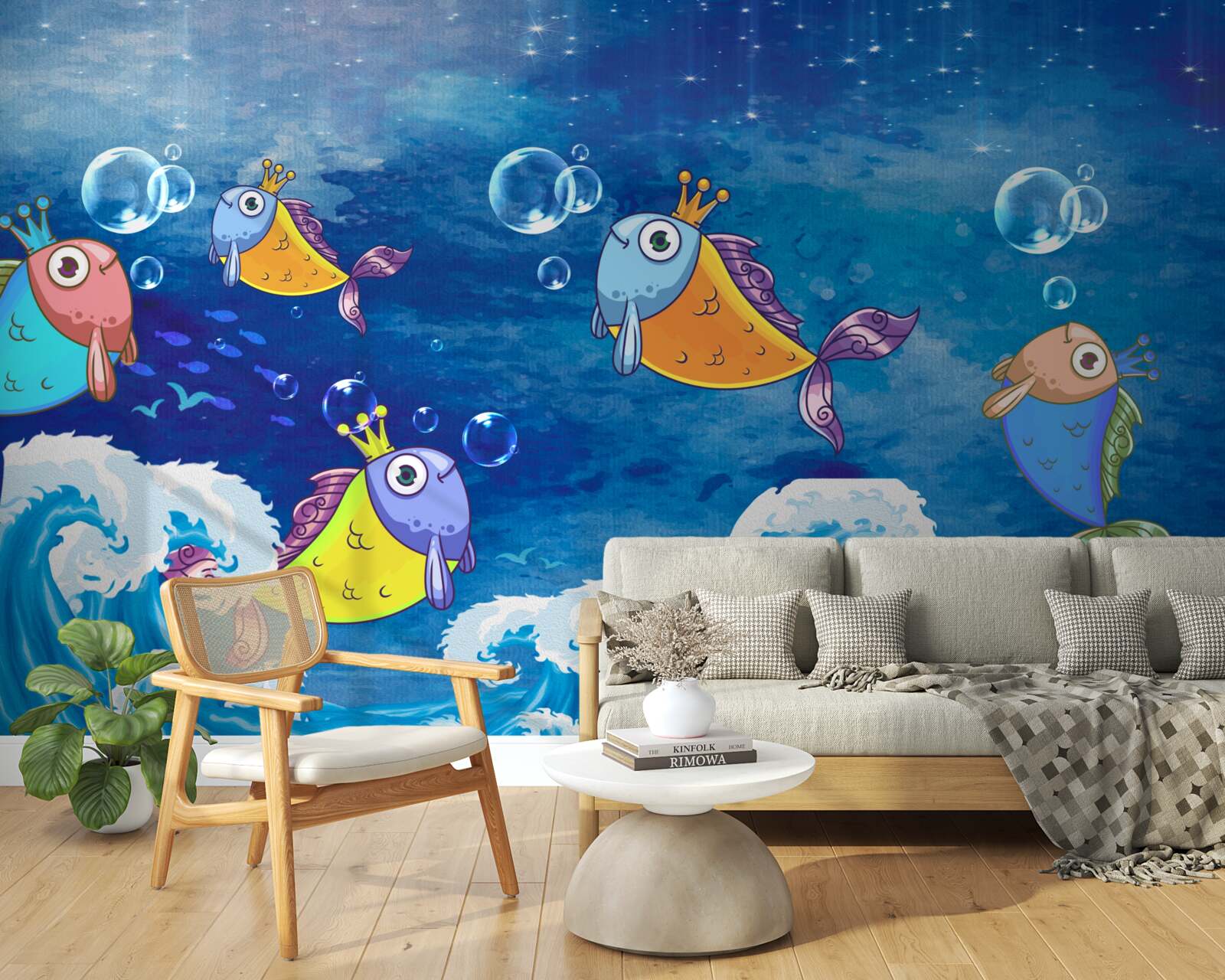 Fototapeta animované ryby s kráľovskými diadémami