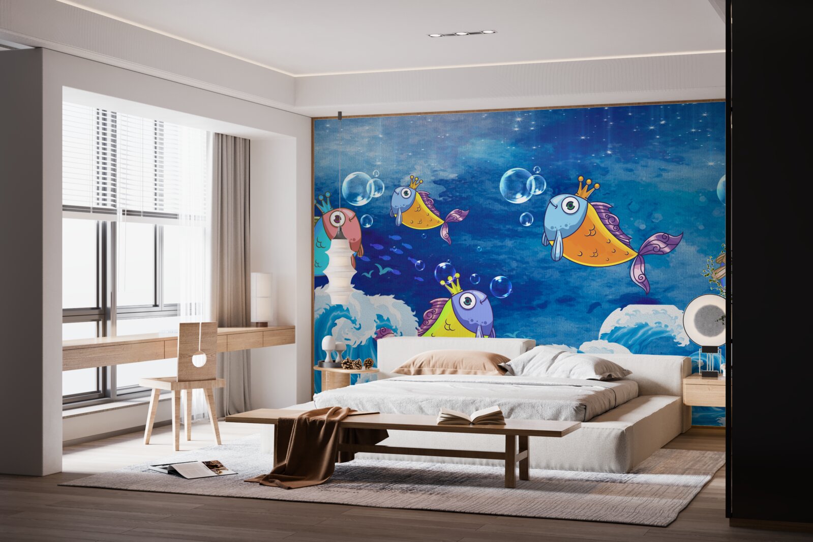 Fototapeta animované ryby s kráľovskými diadémami