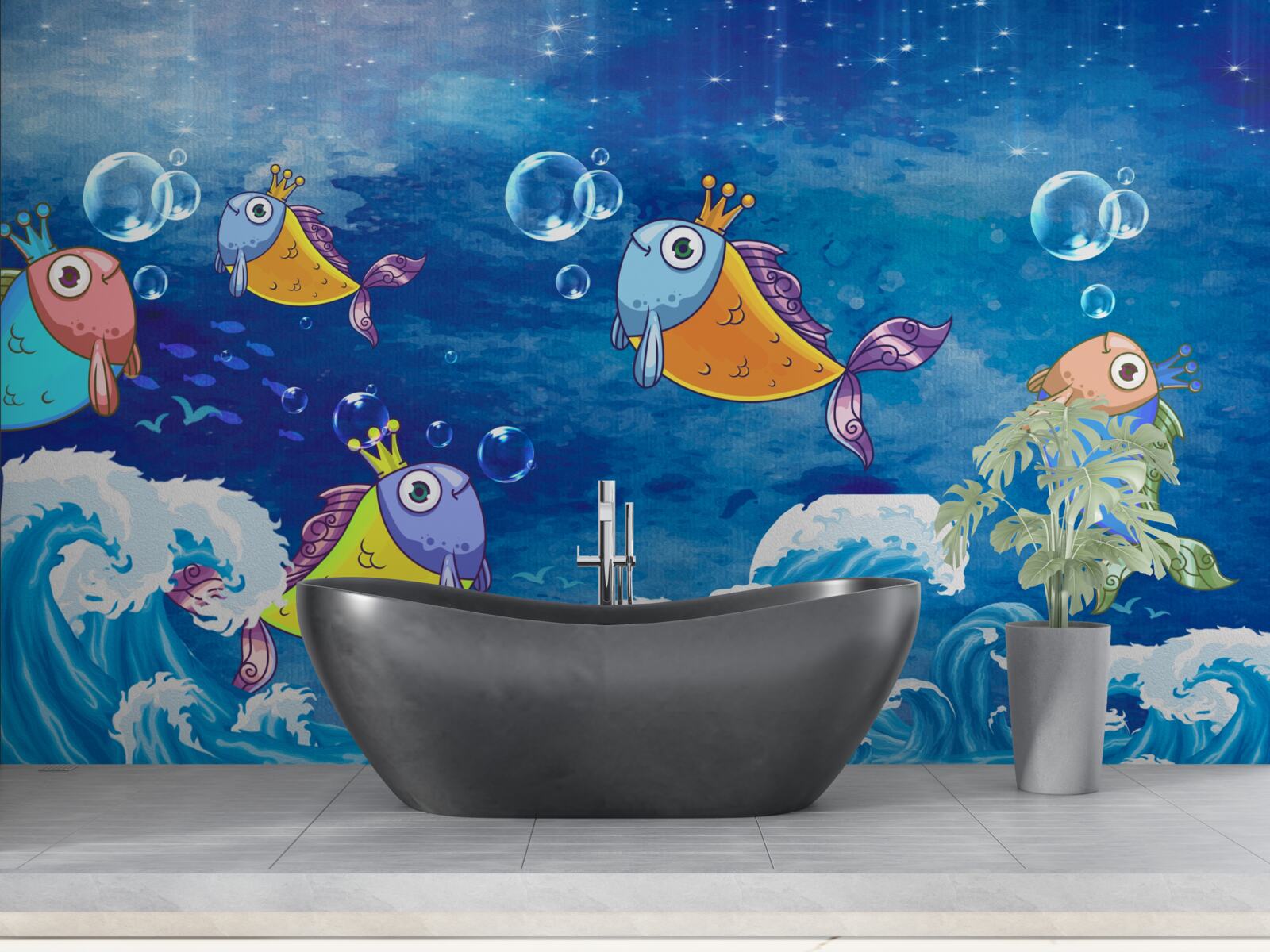 Fototapeta animované ryby s kráľovskými diadémami