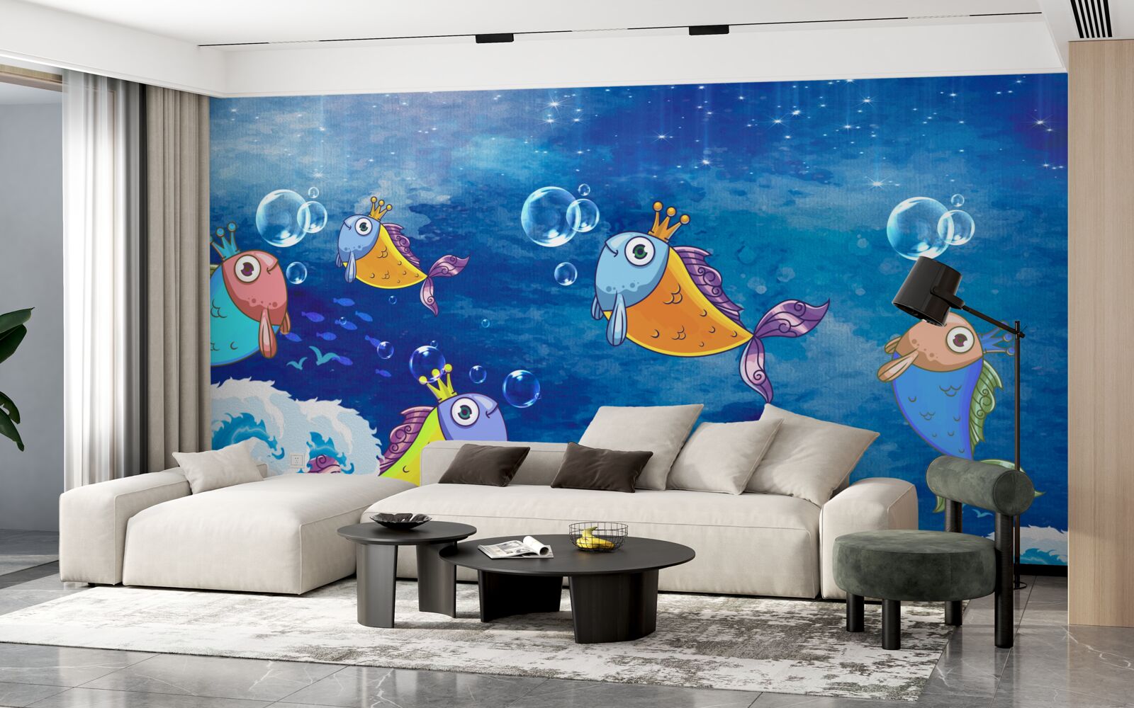 Fototapeta animované ryby s kráľovskými diadémami