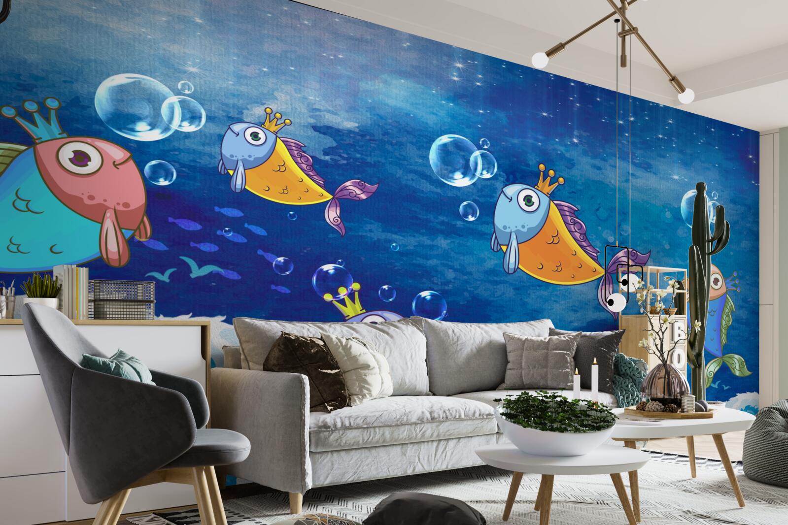 Fototapeta animované ryby s kráľovskými diadémami