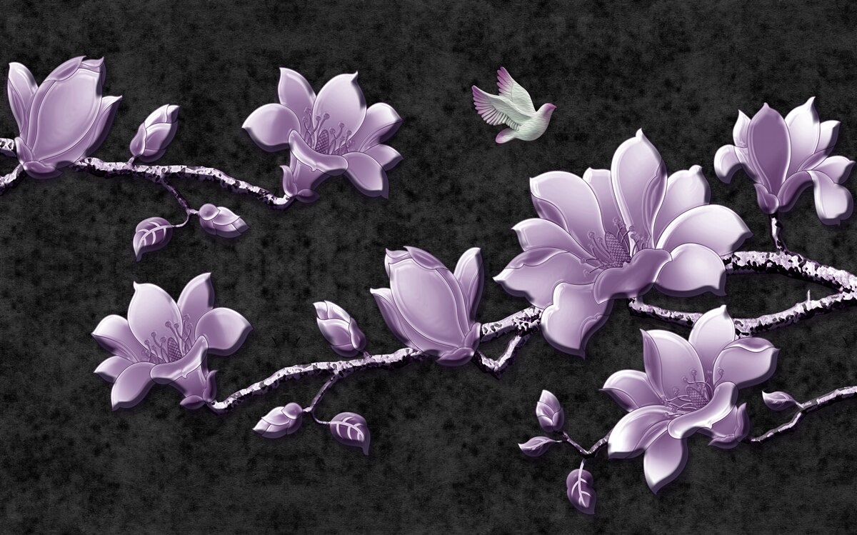 Fototapeta jemné konáre lila magnólie