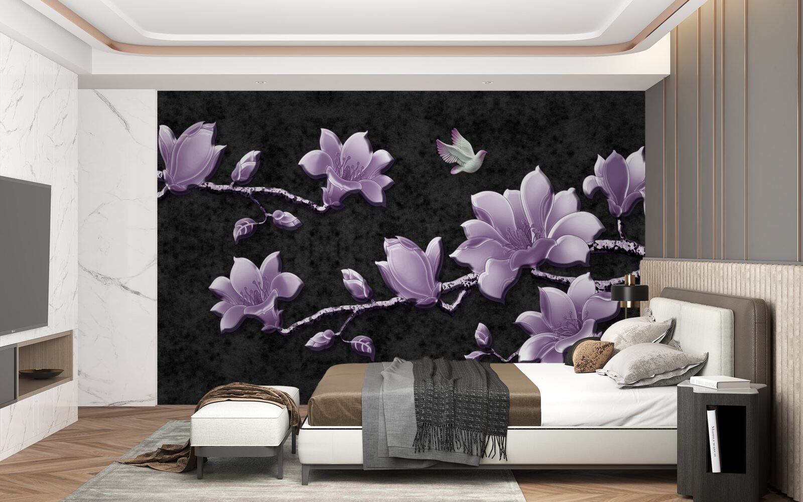 Fototapeta jemné konáre lila magnólie