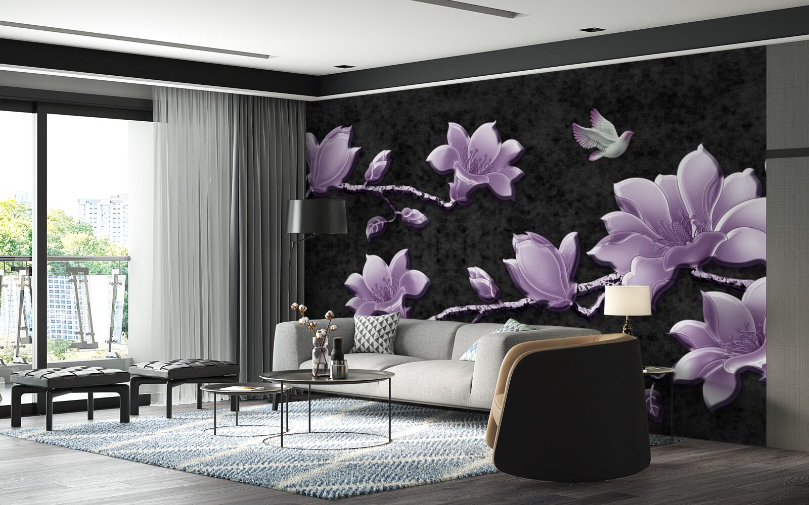 Fototapeta jemné konáre lila magnólie